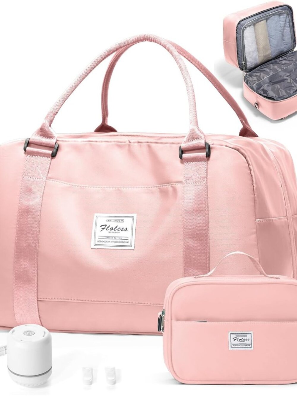 Vacuum Travel Bag for Women with Air Pump, Personal Item Carry on Bags with Seal